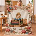 Personalised Cartoon Sewing Girl Cosy Throw Blanket with Name Room Decor Christmas Birthday Gift for Sewing Lovers 1