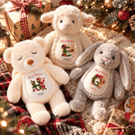 Personalised 3D-Style Art Christmas Character Photo Sheep Bunny Bear Fantasy Unicorn Plush Toy with Initial and Name Christmas Gift for Boys Girls 3