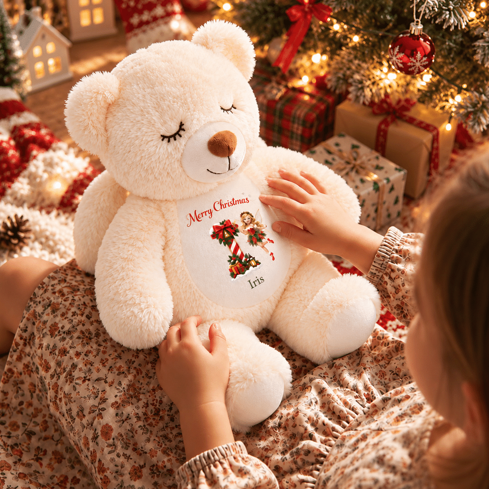 Personalised 3D-Style Art Christmas Character Photo Sheep Bunny Bear Fantasy Unicorn Plush Toy with Initial and Name Christmas Gift for Boys Girls 6