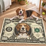Personalized US Dollar Bill Pet Photo Soft Throw Pet Blanket with Name and Date Home Decor Christmas Birthday Gift for Pet Owner 3