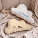 Personalized Cloud-Shaped Soft Throw Pillow with Embroidered Name Nursery Decor Baby Shower Gift for New Parents Newborns 2
