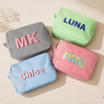 Personalised Multicolour Monogram Shadow Striped Makeup Bag with Embroidered Name Wedding Party Christmas Gift for Bridesmaid Friend 2