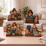 Personalised 3D-Effect Art Crochet Girl Wooden Ornament with Name Shelf Sitter Table Decor Birthday Anniversary Gift for Crochet Knitting Lovers 1