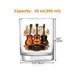 Personalised 3D-Effect Artwork Guitar Studio 10 oz Rock Whisky Glass with Name Birthday Anniversary Holiday Gift for Guitar Players Music Lovers 9