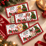Personalized I Already Opened It For You Christmas Pet Photo Money Holder Card Wallet with Name and Envelope Christmas Party Gift for Family Kids 2