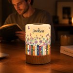 Personalized Birth Flower Books Dimmable Touch LED Night Light with Name and Remote Control Home Decor Birthday Gift for Family Friend Mom 5