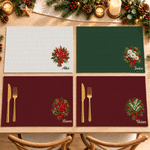 Tovaglietta natalizia personalizzata con fiore del mese di nascita e nome – Decorazione per cucina e sala da pranzo – Regalo di Natale per la famiglia e gli amici 4