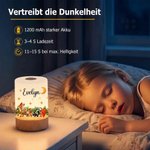 Personalisiertes Nachtlicht mit Waldtier und Namen | mit Hase Reh & Igel | Begleiter durch die Nacht | Geburstags- & Weihnachtsgeschenk für Kinder 4