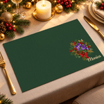 Tovaglietta natalizia personalizzata con fiore del mese di nascita e nome – Decorazione per cucina e sala da pranzo – Regalo di Natale per la famiglia e gli amici 2