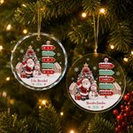 Adorno navideño personalizado de vidrio acrílico con Papá Noel, muñeco de nieve, de 1 a 8 nombres, texto y año - Regalo de navidad para familias 5