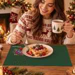 Tovaglietta natalizia personalizzata con fiore del mese di nascita e nome – Decorazione per cucina e sala da pranzo – Regalo di Natale per la famiglia e gli amici 5