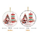 Adorno navideño personalizado de vidrio acrílico con Papá Noel, muñeco de nieve, de 1 a 8 nombres, texto y año - Regalo de navidad para familias 8