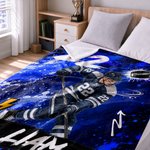 Personalized Graffiti Oil Painting Style Photo Soft Throw Blanket with Name Ice Hockey Club Birthday Gift for Ice Hockey Player Lover 6