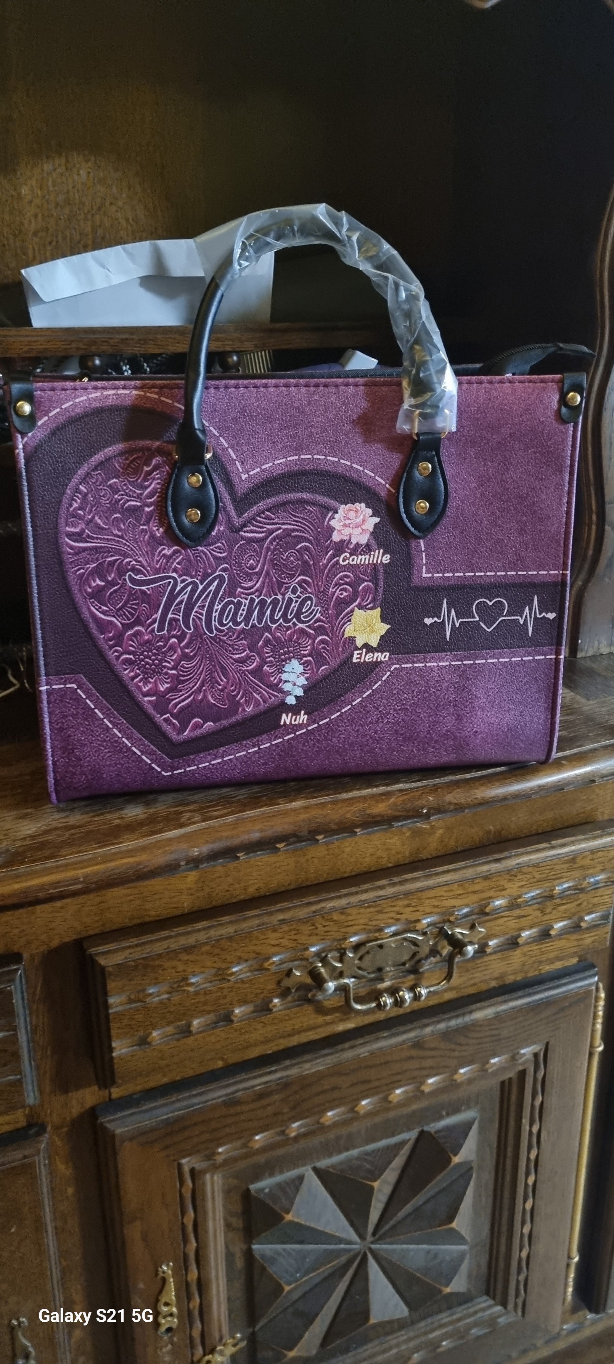 sac à main violet personnalisé 