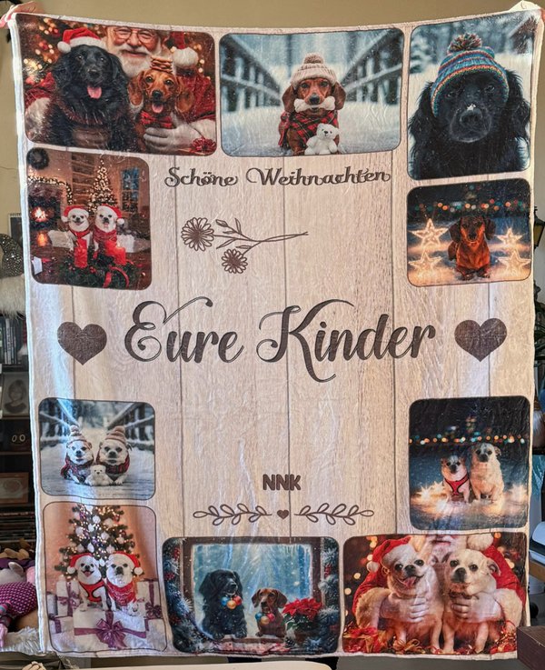 couverture personnalisée avec photos de chien